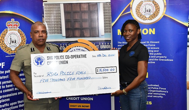 PCCU donates $5,500 to bolster police caroling