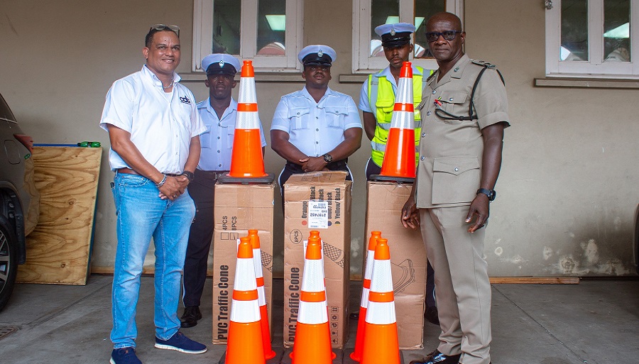 Construction Firm Gifts Traffic Cones to Police