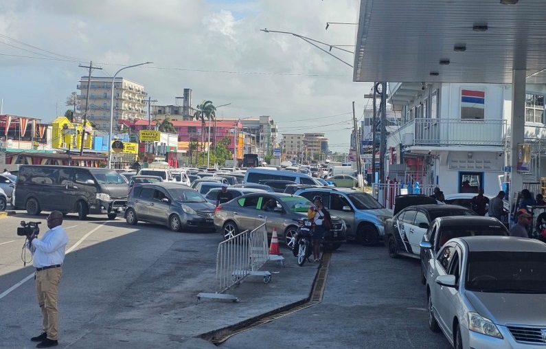 Widespread fuel shortages at the pumps across Guyana