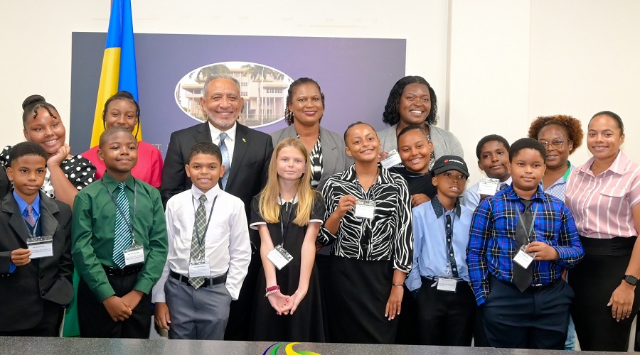 PM receives visit from Bequia SDA primary students