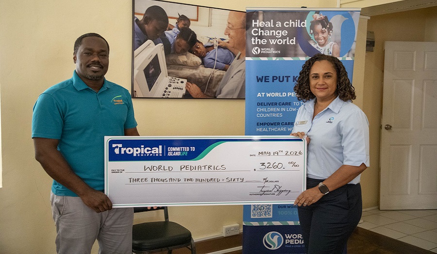 Tropical shipping makes donation to World Pediatrics